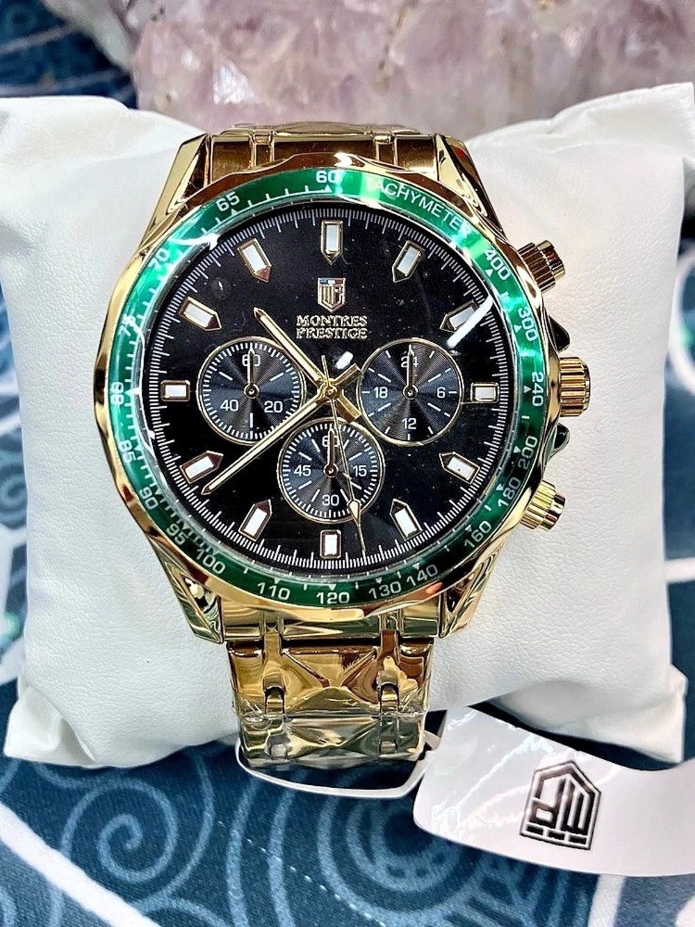 New in Box Montres Prestige Triovaris x Invicta Men’s Watch – Black Dial, Green
